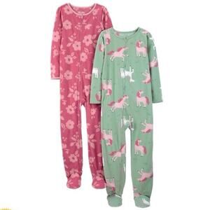 Simple Joys‎ by Carter's Girls 2-Pack Loose-Fit Fleece Footed Pajamas Size 4